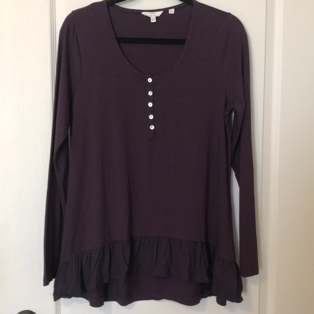 Fatface 1/4 button pullover long sleeve top - US 8